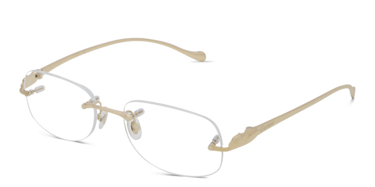 Shop Cartier Panthère de Cartier Unisex Eyeglasses in Gold online.