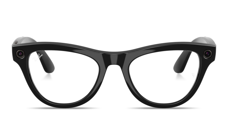 Shop Ray-Ban Meta Skyler Unisex Cat-Eye Eyeglasses With Blue-Violet Light Lenses in Black online.