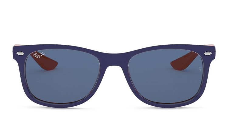 Shop Ray-Ban Junior Kids New Wayfarer Square Sunglasses in Blue online.