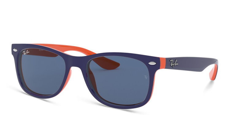 Shop Ray-Ban Junior Kids New Wayfarer Square Sunglasses in Blue online.