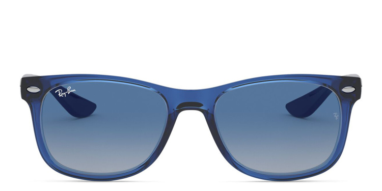 Shop Ray-Ban Junior Kids New Wayfarer Square Sunglasses in Blue online.