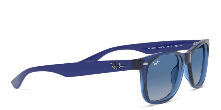 Shop Ray-Ban Junior Kids New Wayfarer Square Sunglasses in Blue online.