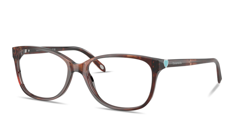 Shop TIFFANY Return to Tiffany® Square Eyeglasses in Havana online.