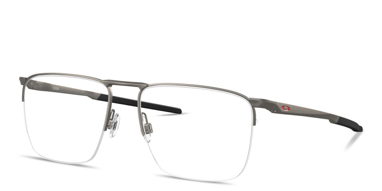 Shop Oakley Voon Half-Rim Square Eyeglasses in Gunmetal online.