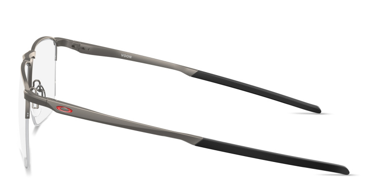 Shop Oakley Voon Half-Rim Square Eyeglasses in Gunmetal online.