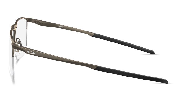 Shop Oakley Voon Half-Rim Square Eyeglasses in Silver online.