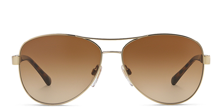 Shop BURBERRY Pilot Sunglasses in Gold online.