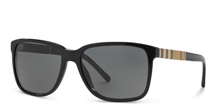 Shop BURBERRY Unisex Square Sunglasses in Black online.