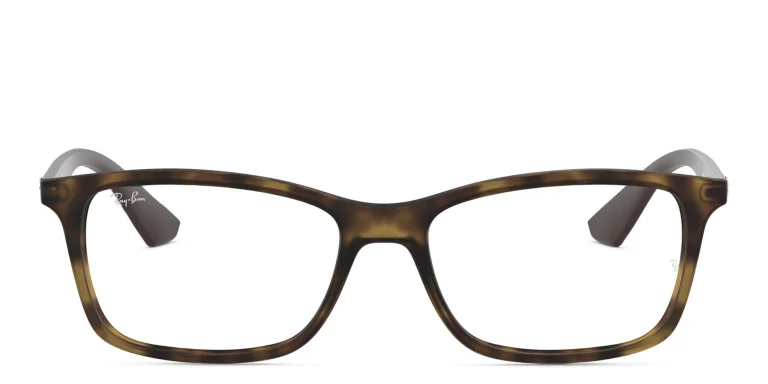 Shop Ray-Ban Optics Unisex Rectangle Eyeglasses in Havana online.