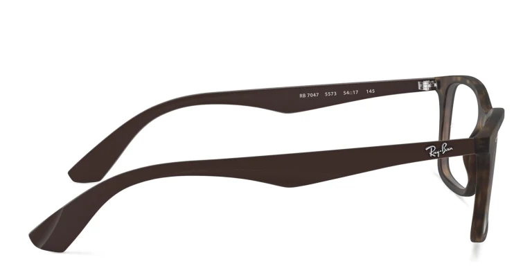 Shop Ray-Ban Optics Unisex Rectangle Eyeglasses in Havana online.