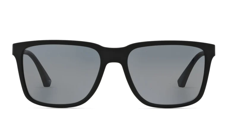 Shop Emporio Armani Square Sunglasses in Black online.