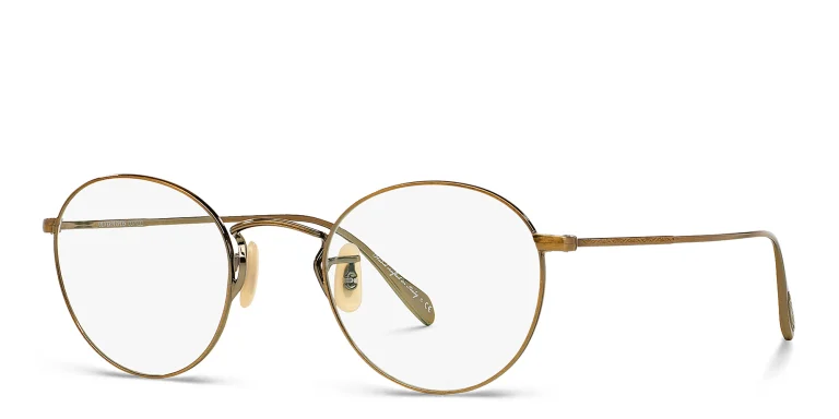 Shop OLIVER PEOPLES Panthos Eyeglasses in Gold online.