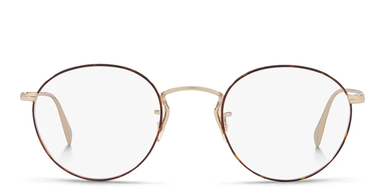 Shop OLIVER PEOPLES Round Eyeglasses in Gold online.