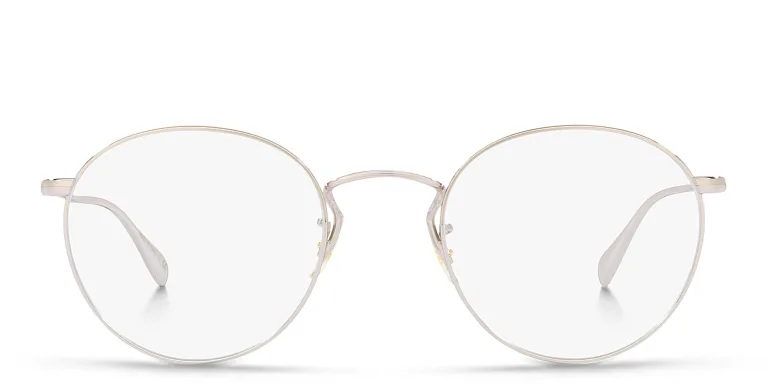 Shop OLIVER PEOPLES Unisex Panthos Eyeglasses in Silver online.