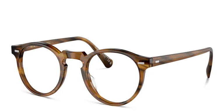 Shop OLIVER PEOPLES Gregory Peck Unisex Panthos Eyeglasses in Brown online.