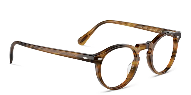 Shop OLIVER PEOPLES Gregory Peck Unisex Panthos Eyeglasses in Brown online.