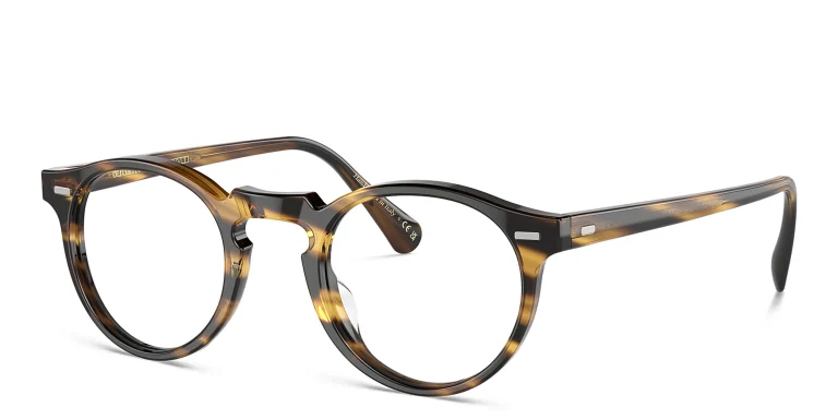 Shop OLIVER PEOPLES Unisex Panthos Eyeglasses in Havana online.