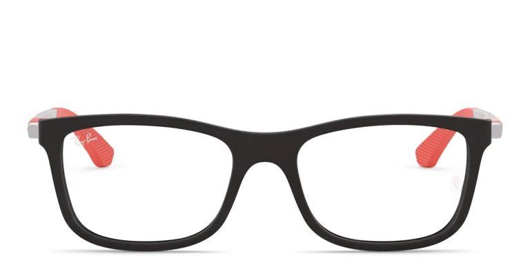 Shop Ray-Ban Junior Kids Square Eyeglasses in Black online.