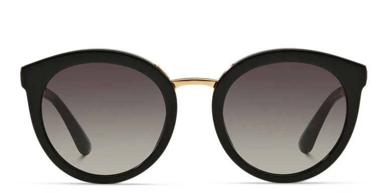 Shop Dolce & Gabbana Round Sunglasses in Black online.