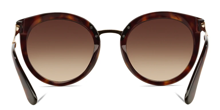 Shop Dolce & Gabbana Round Sunglasses in Havana online.