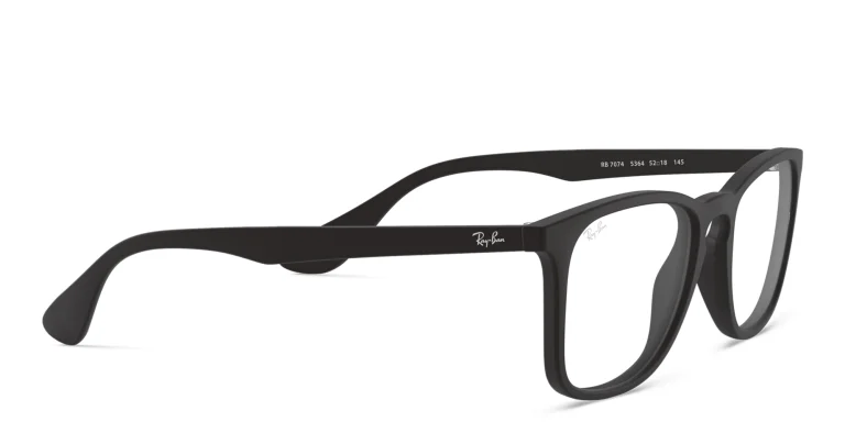 Shop Ray-Ban Unisex Square Eyeglasses in Black online.