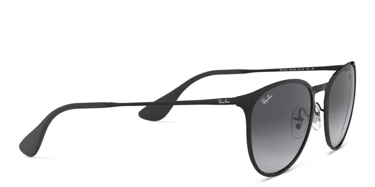 Shop Ray-Ban Erika Metal Unisex Panthos Sunglasses in Black online.