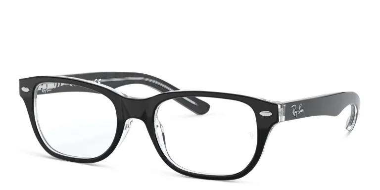 Shop Ray-Ban Junior Kids Rectangle Eyeglasses in Black online.