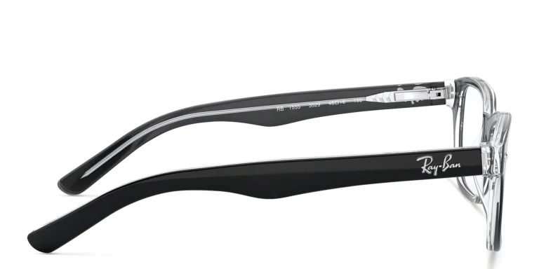 Shop Ray-Ban Junior Kids Rectangle Eyeglasses in Black online.