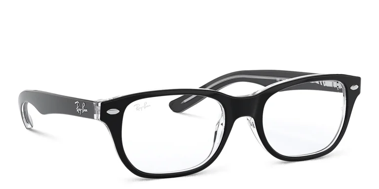 Shop Ray-Ban Junior Kids Rectangle Eyeglasses in Black online.