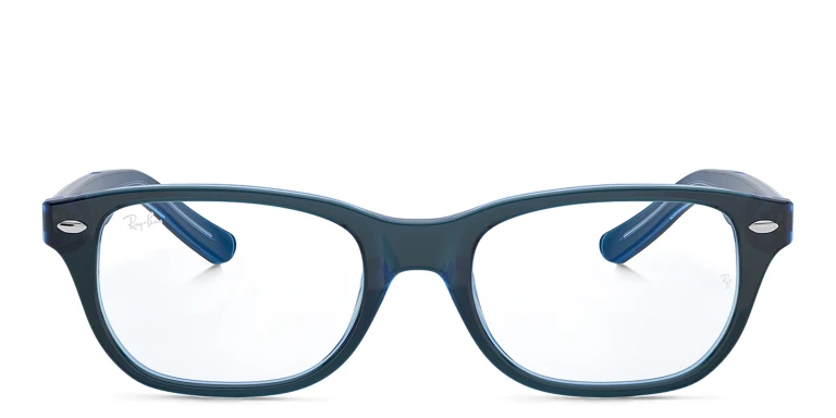 Shop Ray-Ban Junior Kids Rectangle Eyeglasses in Blue online.