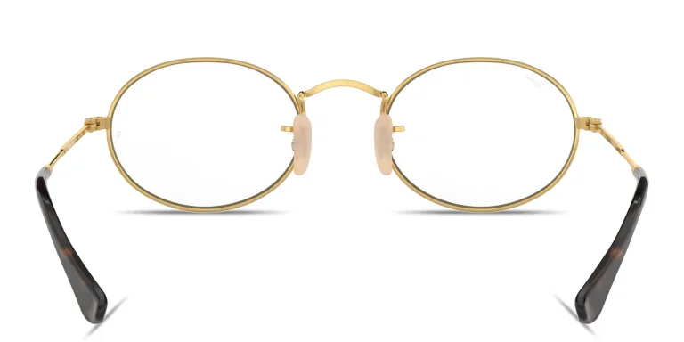 Shop Ray-Ban Oval Optics Unisex Eyeglasses in Gold online.