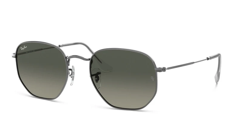Shop Ray-Ban Hexagonal Flat Lenses Sunglasses in Gunmetal online.