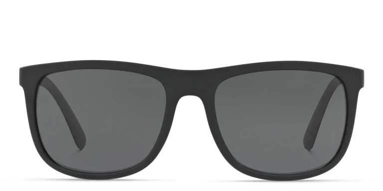 Shop Emporio Armani Square Sunglasses in Black online.