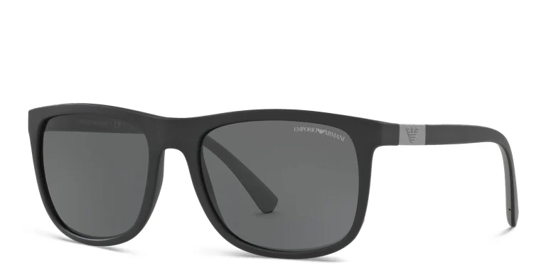 Shop Emporio Armani Square Sunglasses in Black online.