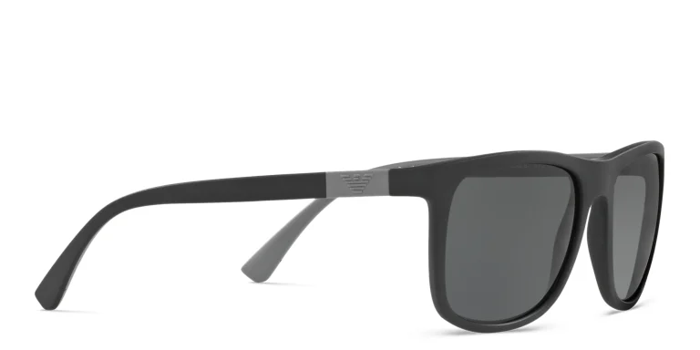 Shop Emporio Armani Square Sunglasses in Black online.