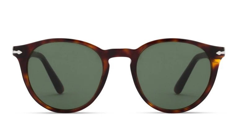 Shop PERSOL Round Sunglasses in Havana online.