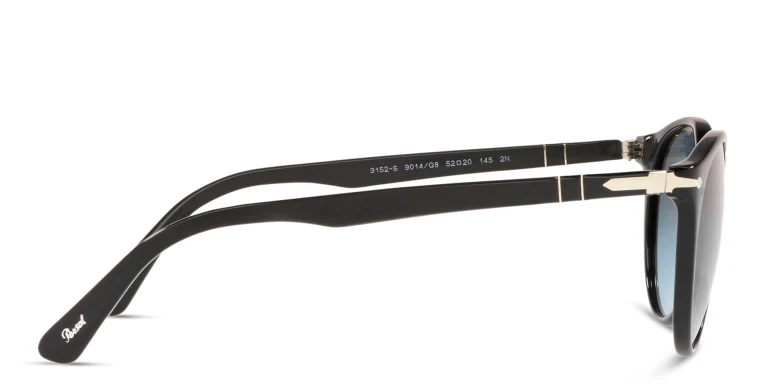 Shop PERSOL Round Sunglasses in Black online.