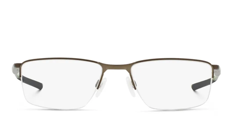 Shop Oakley SOCKET 5.5 Half-Rim Rectangle Eyeglasses in Grey online.