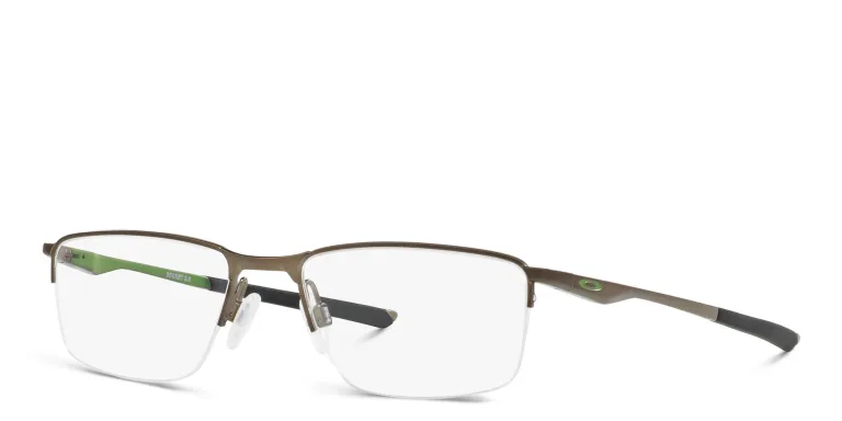 Shop Oakley SOCKET 5.5 Half-Rim Rectangle Eyeglasses in Grey online.