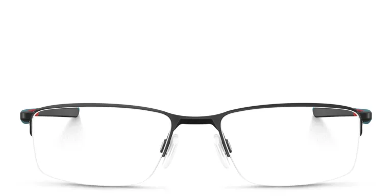 Shop Oakley Half-Rim Rectangle Eyeglasses in Black online.