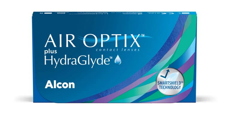 Shop AIR OPTIX Plus HydraGlyde Clear Contact Lenses - Pack of 6 in Clear online.