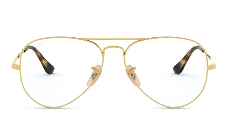 Shop Ray-Ban Pilot Optics Eyeglasses in Gold online.