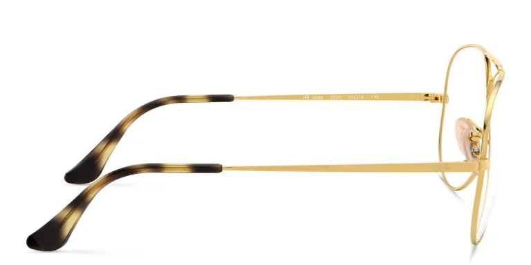 Shop Ray-Ban Pilot Optics Eyeglasses in Gold online.