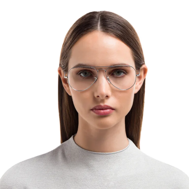 Shop Ray-Ban Pilot Optics Eyeglasses in Silver online.