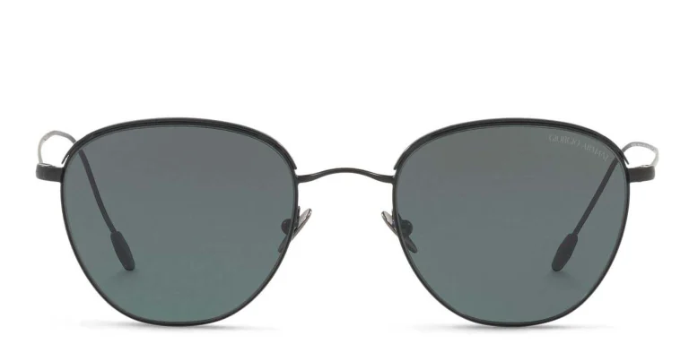 Shop GIORGIO ARMANI Square Sunglasses in Black online.