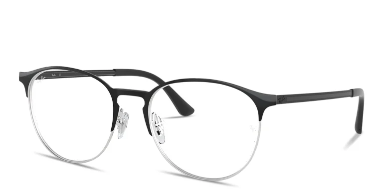 Shop Ray-Ban Engraved Logo Unisex Panthos Eyeglasses in Black online.