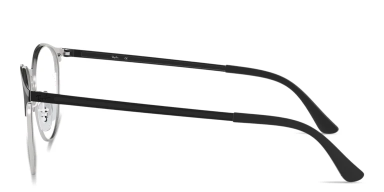 Shop Ray-Ban Engraved Logo Unisex Panthos Eyeglasses in Black online.