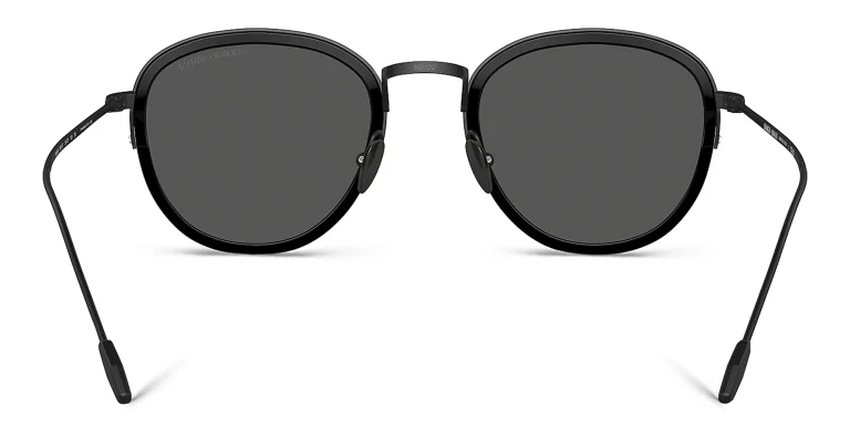 Shop GIORGIO ARMANI Round Sunglasses in Black online.