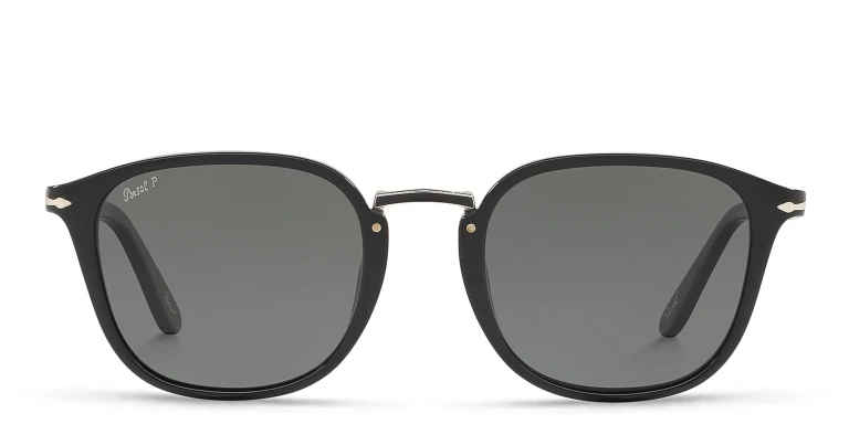 Shop PERSOL Round Sunglasses in Black online.