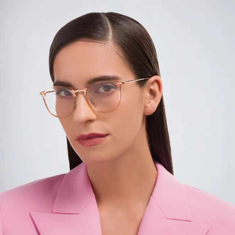 Shop Ray-Ban Panthos Eyeglasses in Brown online.